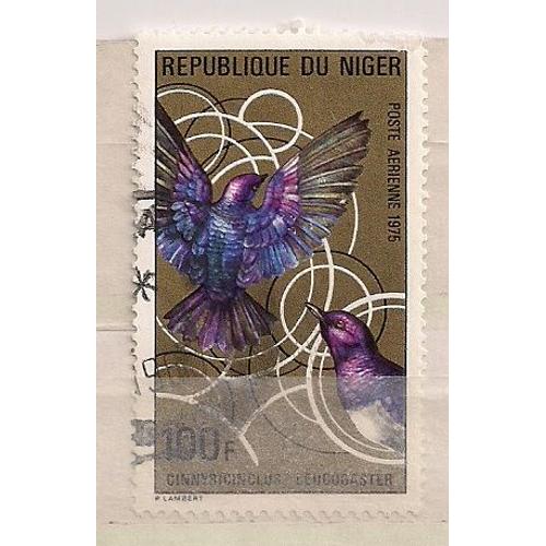 Niger- 1 Timbre Oblitéré Oiseau Cinnyricinclus Leucogaster- Poste Aérienne 1975