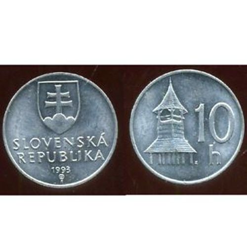 Républika Slovenska - Slovaquie = Pièce De 10 Haleru De 1993 En Alu.