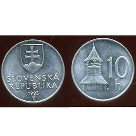 Républika Slovenska - Slovaquie = Pièce De 10 Haleru De 1993 En Alu.
