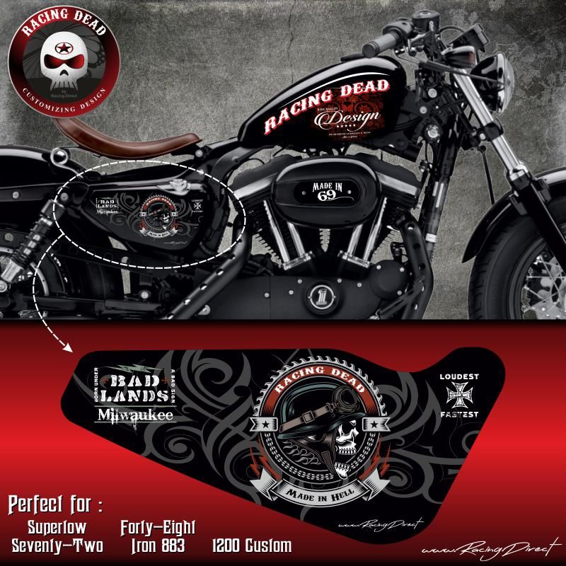 Stickers Harley Davidson Sportster Bad Land Pour Forty-Eight Seventy-Two Iron 883 Superlow 1200 Custom