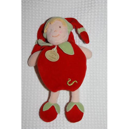 doudou lapin Fraise vert rouge Doudou et Compagnie