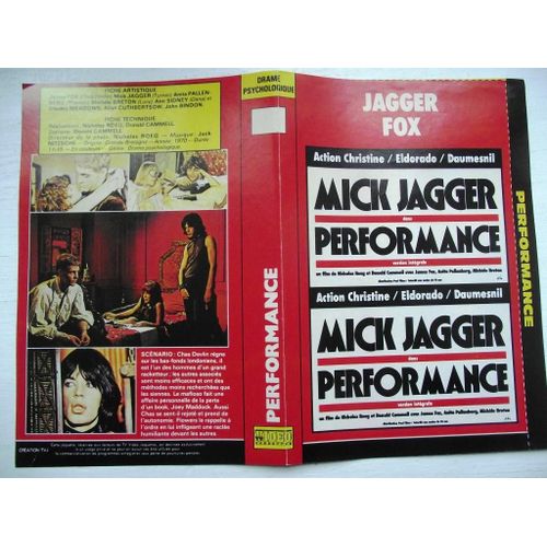  Jaquette Du Film.Performance (1970).Réalisation.Nicholas Roeg,Donald Cammell Avec James Fox Mick Jagger Anita Pallenberg.