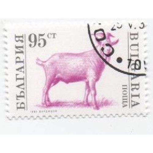 Timbre Bulgarie Bulgar Oblitéré Chevre Animaux De La Ferme 