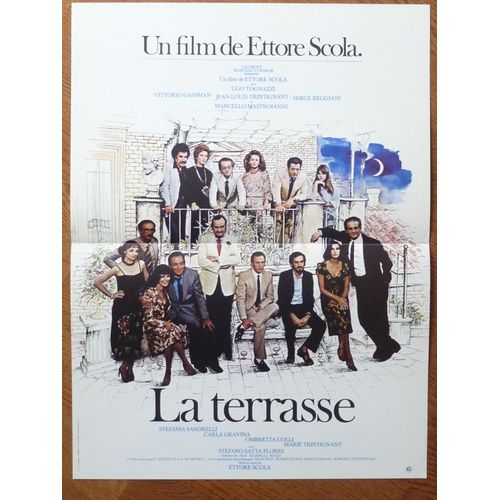 La Terrasse De Ettore Scola Avec Ugo Tognazzi, Vittorio Gassman, Serge Reggiani... - Affiche Originale De Film  Format 40 X 60 Cm