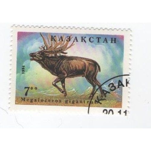 Timbre Kazakhstan Oblitéré Cerf Animaux Foret 
