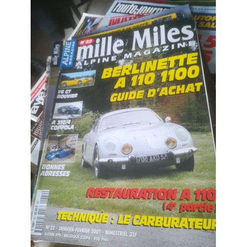 Mille Miles 22 De 2001 Bouleau,Alpine A310 1600 Ve,A110 1100,V6 Gt Bouvier