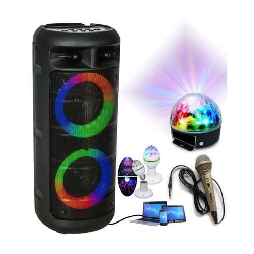 Enceinte Enfant Karaoke Portable USB Bluetooth PARTY ALFA-2600 avec Batterie - 2 Jeux de Lumière - Micro - Boum - Fête Anniversaire