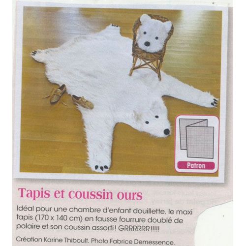 Patron Couture Décoration Modes Et Travaux N° 394346 : Tapis Et Coussin Ours