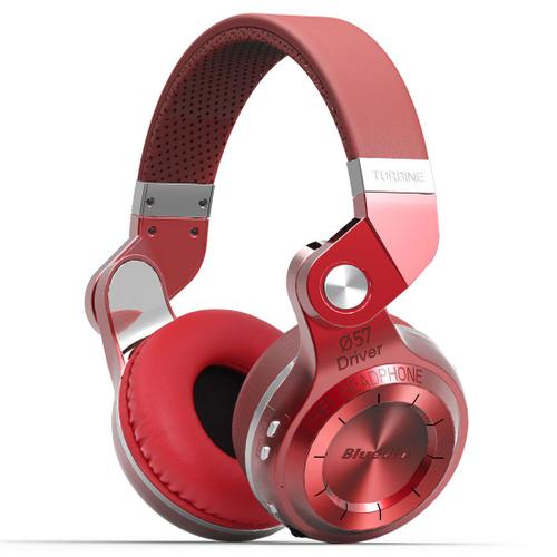 Casque audio bluetooth stéréo sans fil avec Mmcrophone intégré Bluedio T2s (Turbine 2 Shooting Brake) rouge