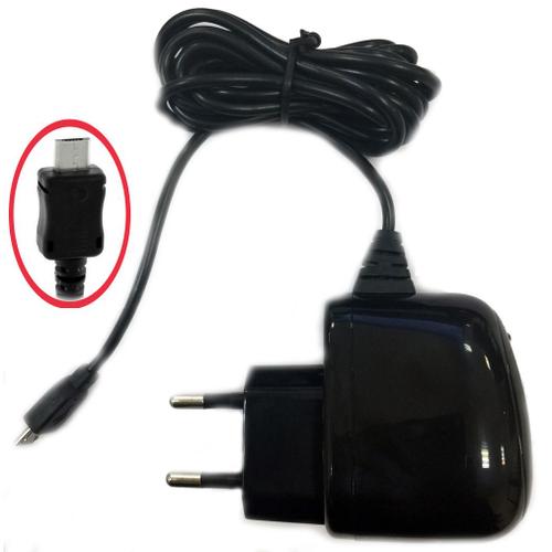 Chargeur Secteur Noir Universel pour Téléphone Mobile Smartphone avec  Connecteur Micro USB