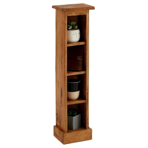 Etagère Mezenc Meuble De Rangement Avec 4 Niches, De Style Maison De Campagne, En Acajou À La Finition Naturelle