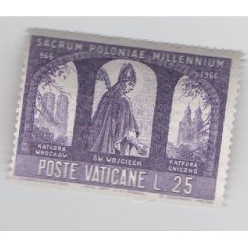 Timbre Vatican Vaticane Sacrum Poloniae Millenum L25