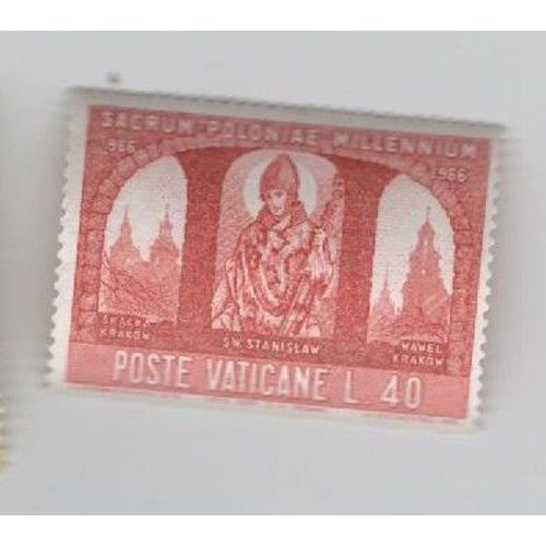 Timbre Vatican Vaticane Sacrum Poloniae Millennium L.40