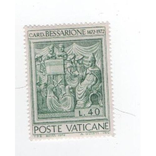 Timbre Vatican Vaticane Card Bessarione 1472 - 1972 