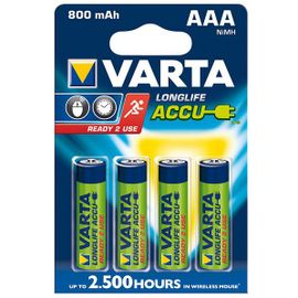 BLISTER 4 PILES LR03 AAA NiMh RECHARGEABLES 800mAh