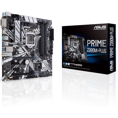ASUS PRIME Z390M-PLUS - Carte-mère - micro ATX - LGA1151 Socket - Z390 Chipset - USB 3.1 Gen 1, USB 3.1 Gen 2 - Gigabit LAN - carte graphique embarquée (unité centrale requise) - audio HD (8...