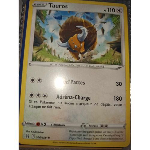 Rare - Pokemon - Zénith Suprême - Tauros 106/159