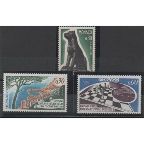 Monaco 1967: Lot De 3 Timbres Commémoratifs N° 722, 723, 724.