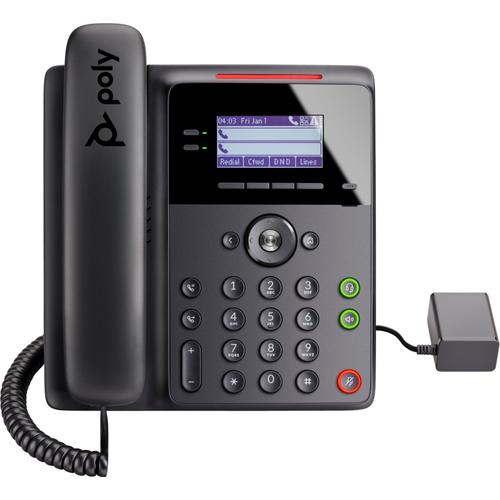 Poly Edge B10 - Téléphone VoIP avec ID d'appelant/appel en instance - à 5 voies capacité d'appel - SIP, SDP - 8 lignes - noir