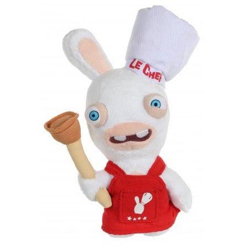 Peluche Lapin Crétin Chef  - Sonore - 22 Cm