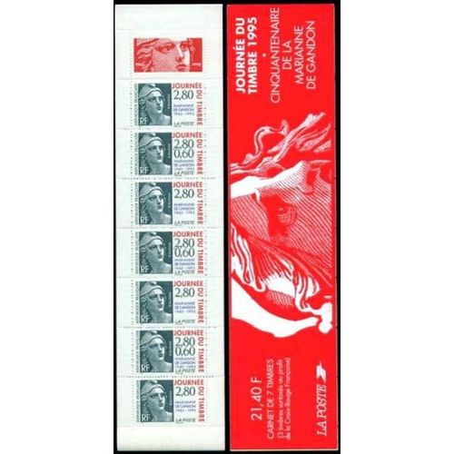 France, 1995, Bande Carnet N°Bc2935, Journée Du Timbre (Cinquantenaire De La Marianne De Gandon), Neuve.