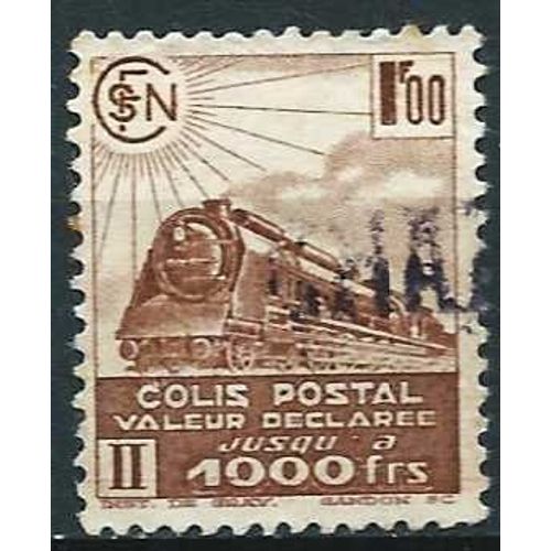 France 1941, Bel Exemplaire Timbre Pour Colis Postal En Valeur Déclarée, Locomotive À Vapeur, Yv. 177 - 1f. Brun, Obli. Tbe