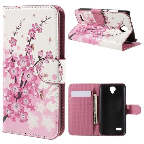 Etui Portefeuille Motif Fleurs Roses Pour Huawei Y5 Rabat Latéral Articulé