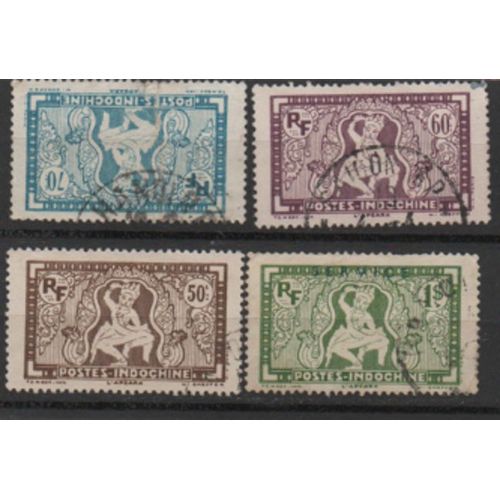 Indochine; Lot De 4 Timbres De Type Apsara.