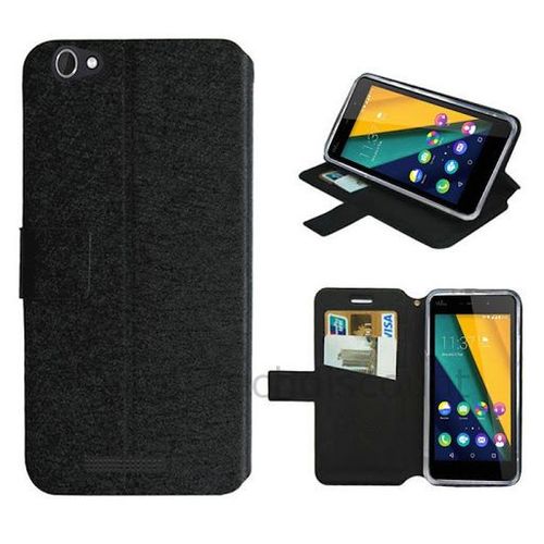 Housse Etui Coque Pochette Portefeuille Pour Wiko Pulp Fab 4g + Film Ecran - Noir