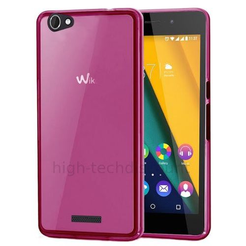 Housse Etui Coque Pochette Silicone Gel Fine Pour Wiko Pulp Fab 4g + Film Ecran - Rose