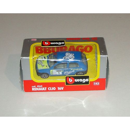 Renault Clio 16v Bibendum Michelin Echel 1.43 Voiture Burago-Bburago