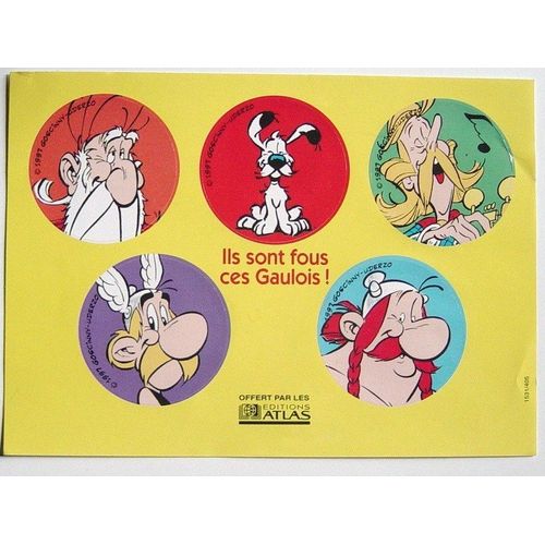 Planche De 5 Autocollants Astérix, Éditions Atlas