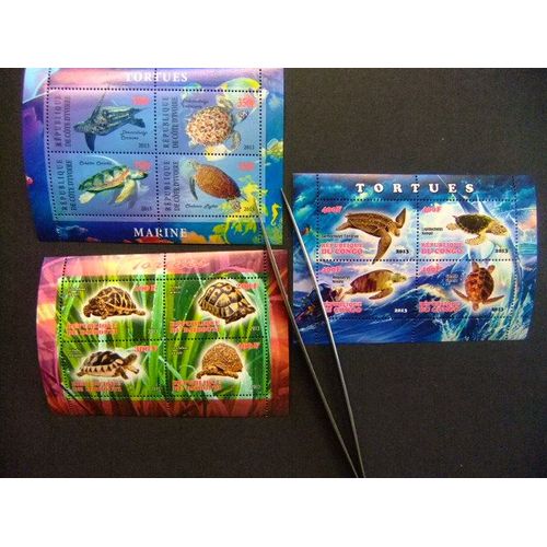 Republique De Djibouti + Côte D´Ivoire + Congo 2013 Tortugas Tortues Nuevos ** Mnh 