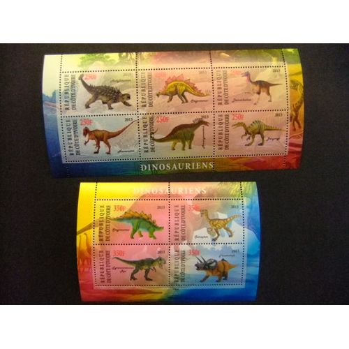 Republique De Côte D´Ivoire 2013 Dinosaurios Dinosauriens Nuevos ** Mnh