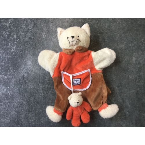 Chat Marionnette Doudou Et Compagnie Orange Marron