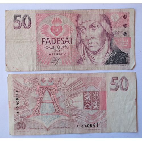 Billet 50 Korun 1993 Tchécoslovaquie