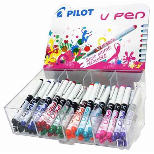 Pilot Présentoir De 72 Stylo Plume V-Pen, Non Rechargeable Couleur Assortie