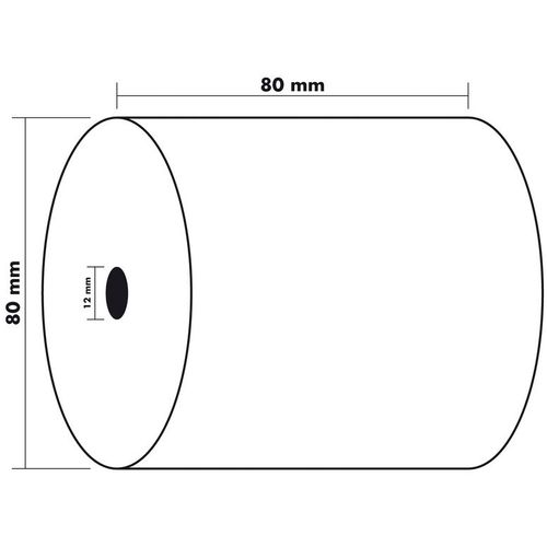 Exacompta Lot De 5 Bobines 1 Pli Thermique 55g 80x80x12 Mm 76 Mètres