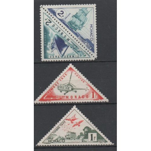 Monaco : Lot De 4 Timbres Ta De Forme Triangulaire N° 35a, 35b, 40 Et 41.