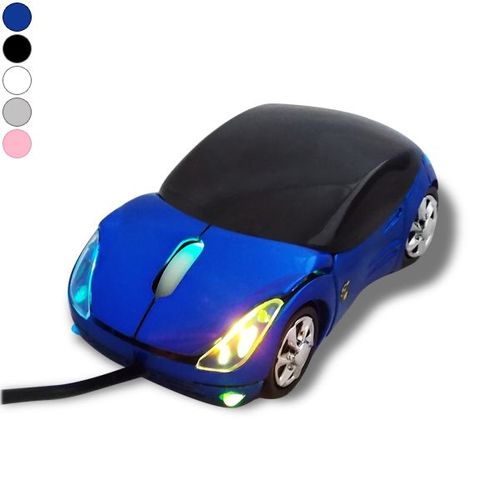 Souris informatique optique USB forme voiture rose