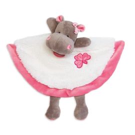 Doudou Babynat Baby'nat Hippopotame Zoe Blanc Et Rose Plat Bn082