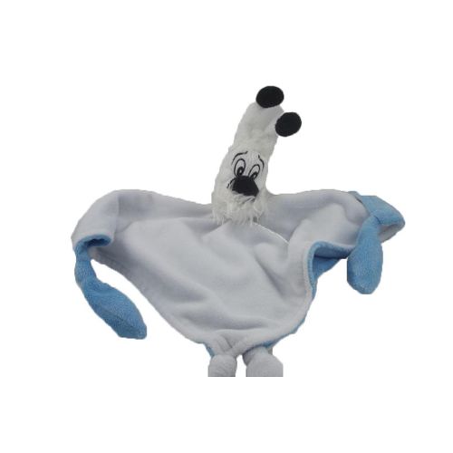 Doudou Parc Asterix Idefix Chien Plat Blanc Et Bleu