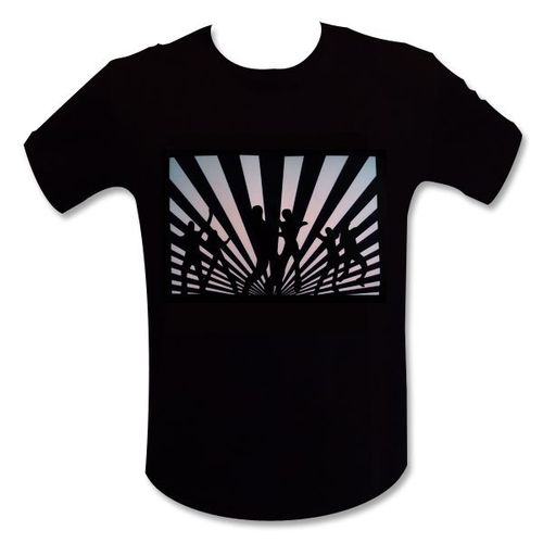 T-Shirt Interactif Motifs Danseurs À Led Lumineux Equalizer Taille M