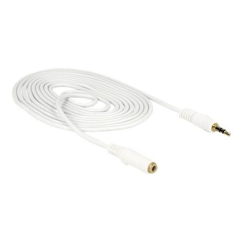 Delock - Rallonge de câble audio - mini-phone stereo 3.5 mm femelle pour mini-phone stereo 3.5 mm mâle - 2 m - blanc