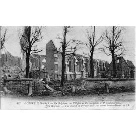 Cpa - Ww1 - L'église De Pervyse En Belgique Après Le 2ème Bombardement