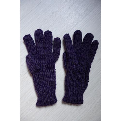 Gants Violets In Extenso, Taille Unique, Neufs, Jamais Portés