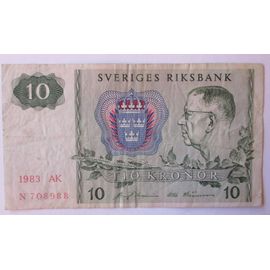 Billet 10 Couronnes Suède 1983