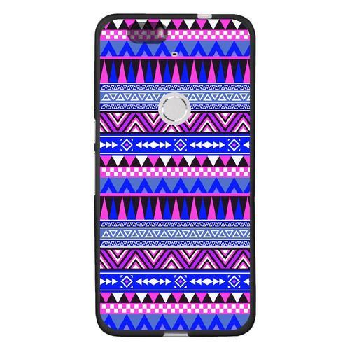 Coque Souple Pour Google Nexus 6p Avec Impression Motifs Aztèque Bleu Et Violet