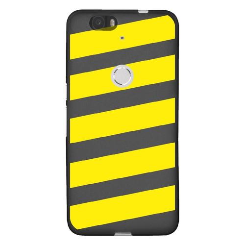 Coque Souple Pour Google Nexus 6p Avec Impression Motifs Bandes Jaunes