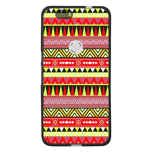 Coque Souple Pour Google Nexus 6p Avec Impression Motifs Aztèque Jaune Et Rouge